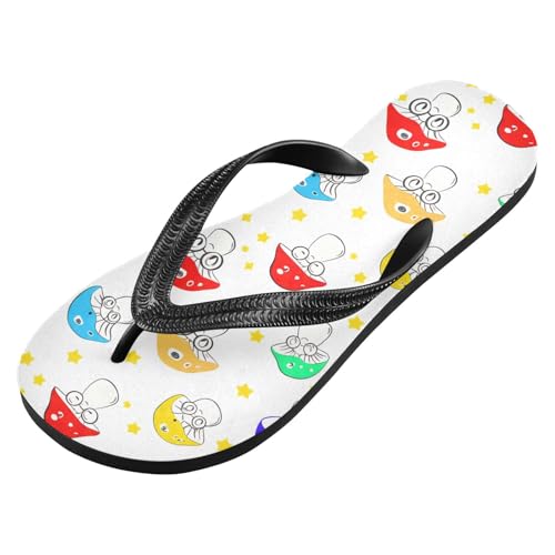 Mushroom Star Yellow Flip Flops for Beach Thong Sandals Anti-slip Lightweight Beach Shoes for Summer Swim Travel2