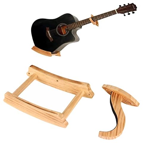 MANNIFEN Guitar Wood Wall Mount Slatwall Horizontal Guitar Wall Hanger Holder Bass Rack Hook Cover
