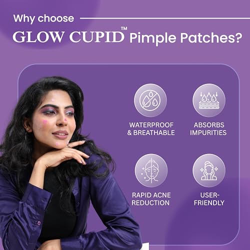 Image of Hydrocolloid Acne Pimple Patch with Tea Tree Oil & Calendula | Fast Healing | Absorbs Pus & Oil | Waterproof & Skin-Friendly Pimple Patches | Pink Heart Shape - 36 Patches.