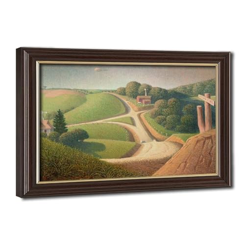 Poster New Road de Grant Wood : décoration murale en toile pour salon chic