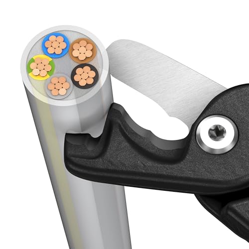 KNIPEX StepCut XL Kabelschere mit Stufenschnitt isolierender Mehrkomponenten-Griff, VDE-geprüft brüniert 225 mm, 95 18 225