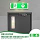 LED Notbeleuchtung, IP65 Dauerlicht LED Notleuchte, Fluchtwegleuchte, Notausgangsschild inkl mit Notstromakku 3H, 4 Notausgangspiktogramm, 100 Lampenperle Wasserdicht Notleuchte für Wandmontage