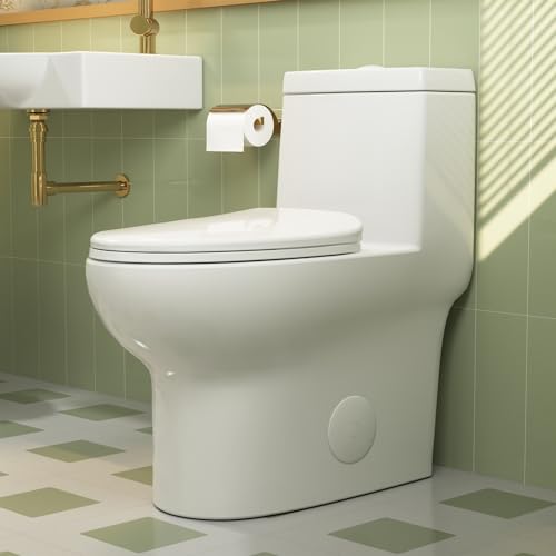 DeerValley Elongated One Piece Toilet Dual Flush 1.1/1.6 GPF Toilets with Standard Height Powerful...