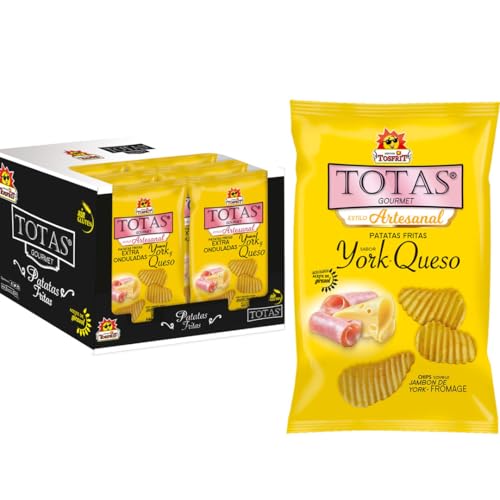 Patatas Fritas Tosfrit, Totas Gourmet, Formato familiar de 130gr. Sin Gluten. iChuches (130gr, York Queso)