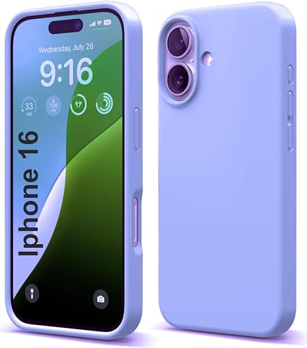 Image of SBMS Liquid Silicone Case for Apple iPhone 16 6.1-Inch, Silky-Soft Touch Full-Body Protective Phone Case, Shockproof Back Cover Case Pouch for iPhone 16 (Sky Blue)