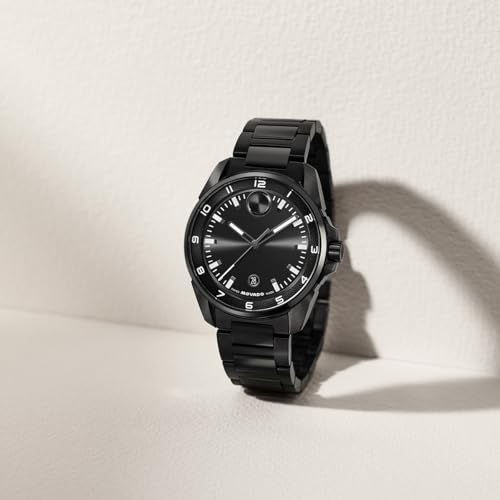 Image of Movado Bold Verso S Men's Watch - Swiss Quartz Movement, 42 mm, Stainless Steel Case, Link Bracelet, Date Display