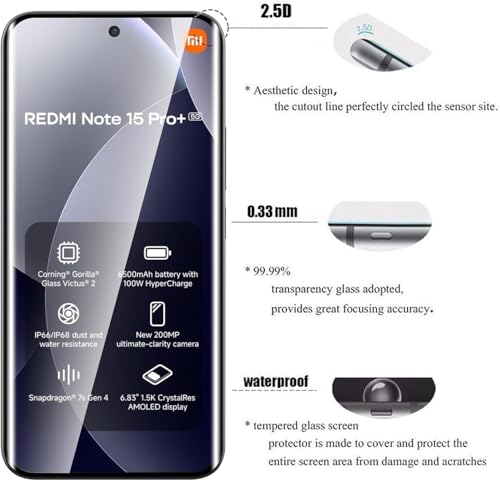 Image of FabekeeAdvanced HD+ UV Tempered Glass Screen Protector For Redmi Note 15 Pro Plus 5G (6.83 Inch, Pack of 1) Full Adhesive UV Curved Screen Guard, Case Friendly with installation kit & Guide