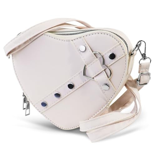 Image of Heart Shaped Bag, PU Leather Small Crossbody Bags Heart Shaped Crossbody Purse, Heart Purse Mini Crossbody Bag