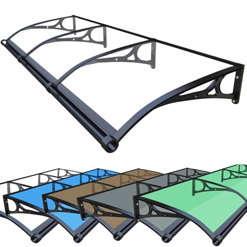 OutdoorAr Toldo para entrada de jardín, refugio transparente, 60 x 360 cm, diseño resistente a la intemperie