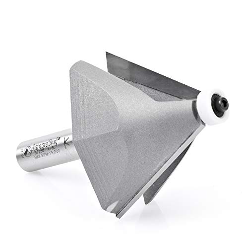 Amana Tool - 57258 Carbide Tipped Chamfer with Ultra-Glide Ball Bearing Guide Solid Surfac