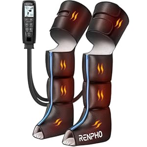 RENPHO Beinmassagegerät mit Wärme, 360° Bein Massager für Waden & Oberschenkel, Kabellos, 6 Modi & 5 Intensitäten, 2 Heizstufen, Lymphdrainage für Sportler, Weihnachtsgeschenke für Frauen & Männer