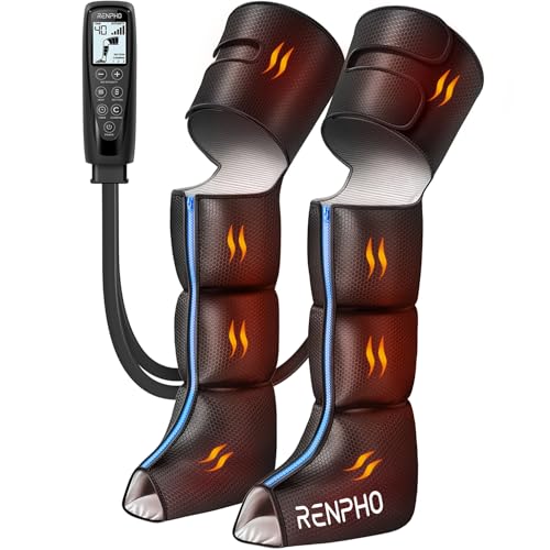 RENPHO Masajeador de Piernas con Calor, 360° Compresión de Aire para Pies y Piernas, 2 Niveles de Calor y 5 Intensidades, Apto para Piernas Hasta 27,5", Weihnachtsgeschenke für Frauen