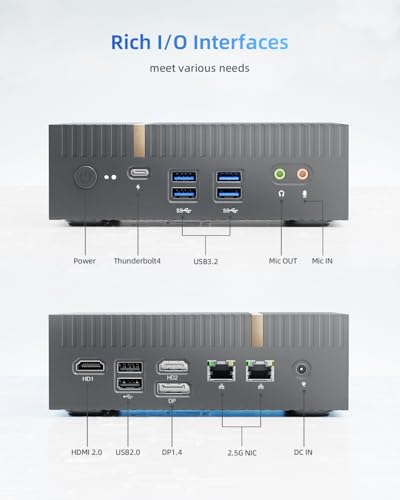 Image of Mini Gaming PC, Intel Cere i9 13900H(Beat i9 12900HK /7840HS /6800H) 32GB DDR5 RAM 1TB SSD(5.4GHz), Mini Computers with Thunderbolt 4 /Dual 2.5G LAN /8K Quad Screen Display, Mini PC for Office Business