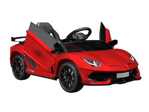 Baroni Toys Lamborghini Baby Car Elettrica 6V con Telecomando Genitori, Suoni, MP3, Retromarcia, Auto per Bambini 1-4 Anni, 100x60x50 cm Rossa