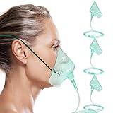 3 Pack Oxygen Masks for Face Adult, L Size Oxygen Mask with 6.6' Ft Tubing and Adjustable Elastic Strap- NO Cup