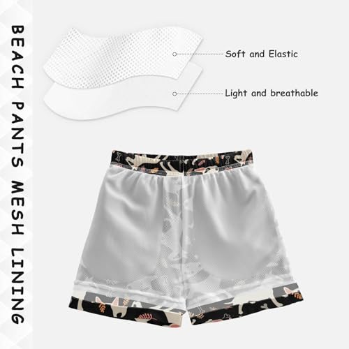 Boys Swim Trunks Quick Dry Beach Board Shorts Toddler Bull Terrier Cartoon Dog Swimsuit Bathing Suits with Mesh Lining4