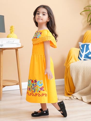Image of Mexican Dress for Girls Traditional Vestidos Mexicanos Cinco de Mayo Embroidered Dresser Toddler Kids