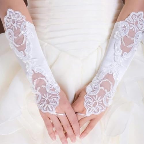 Flower Girls Lace Gloves Long Fingerless Gloves Mittens Lace Princess Dress Gloves Girls First Communion Gloves for Girls2