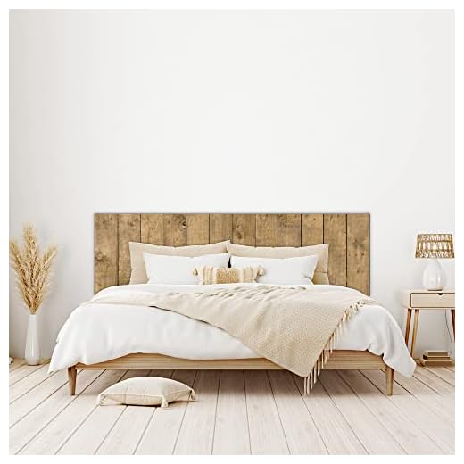 HOMN LIVING Cabecero Cama Rustic 200 cm, imitación Madera, MDF con impresión Realista, 200 cm (Ancho) 0,5 cm (Profundo) 60 cm (Altura)