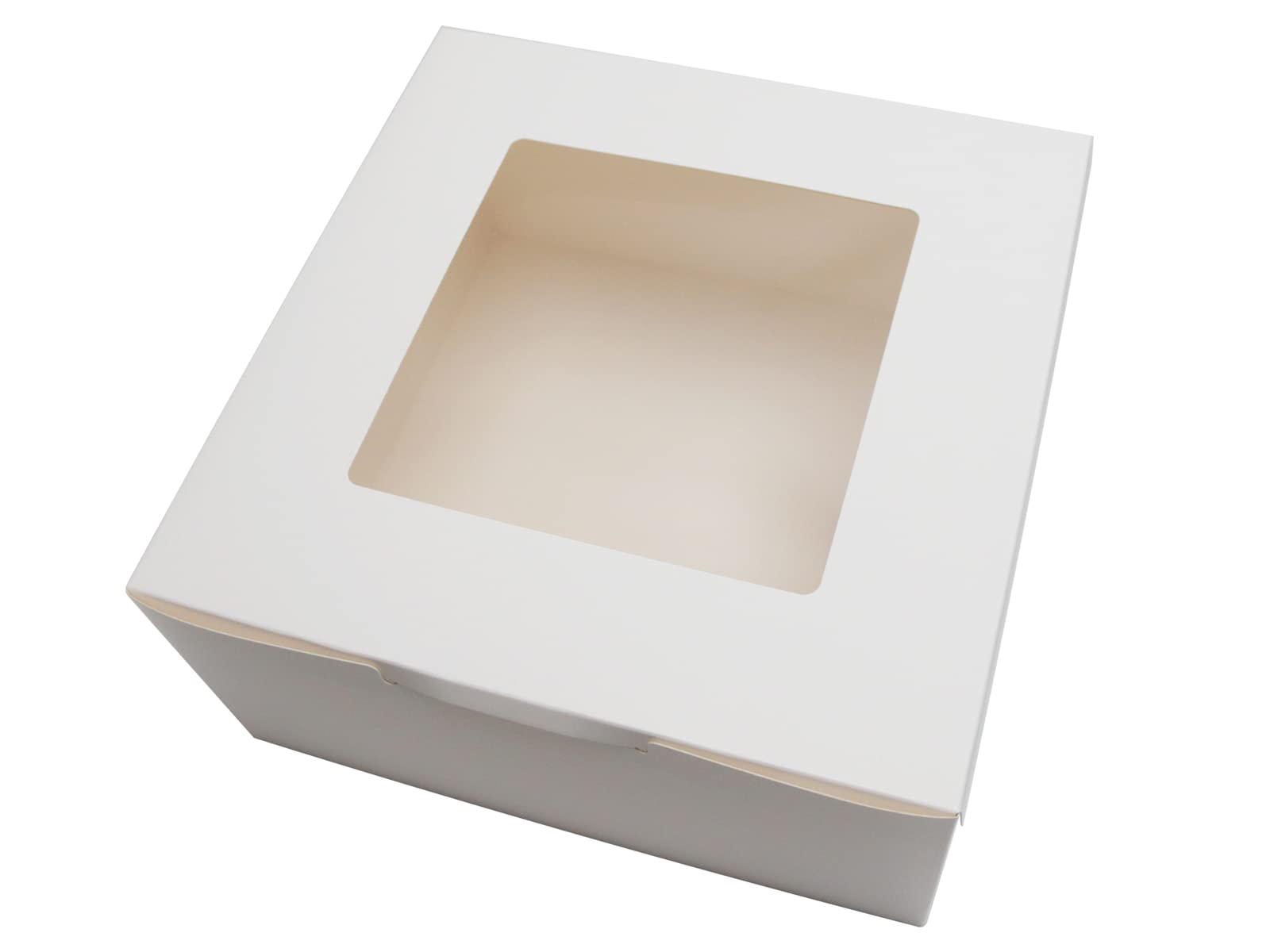 Paquete de 10 cajas blancas para tartas con ventana, 10 x 10 x 5 pulgadas, cajas de regalo de fiesta, cajas de galletas, cajas de panadería, dulces, postres, dulces, pasteles, cupcakes,