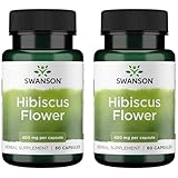 Swanson Full-Spectrum Hibiscus Flower - Herbal Supplement - Natural Formula w/Bioactive Compounds - (60 Capsules, 400mg Each) (2 Pack)