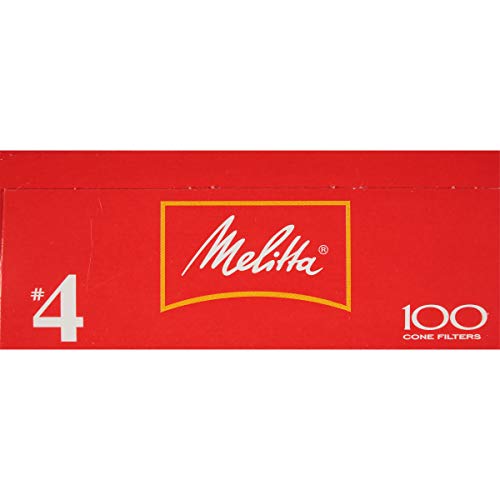 Melitta 4 Cone Coffee Filters, White, 100 Count (Pack of 6)