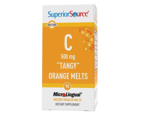 Superior Source Vitamin C 500 Mg Sublingual Tablets - Buffered Vit C Tangy Orange Melts - Immune System Booster, Energy Vitamins - 90 Count #TOP2