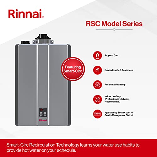 Rinnai RSC160IP Smart-Circ Condensing Gas Tankless Water Heater, Super High Efficiency Plus Propane Heater thumb #1