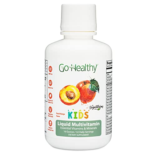 Go Healthy Multivitamin for Kids - Liquid, Organic Folate, Vegan, Vegetarian, Whole Food Vitamins & Minerals 32 Servings