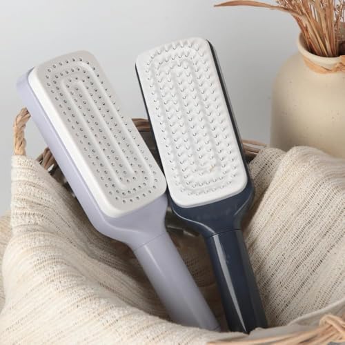 Image of Self Cleaning Hair Brush for Women & Kids - Detangler Hair Brush Comb for Wet or Dry Hair - Anti-Static Hairbrush Women Love - Gentle Scalp Massage Comb Brush for All Hair Types (Pack of 2)
