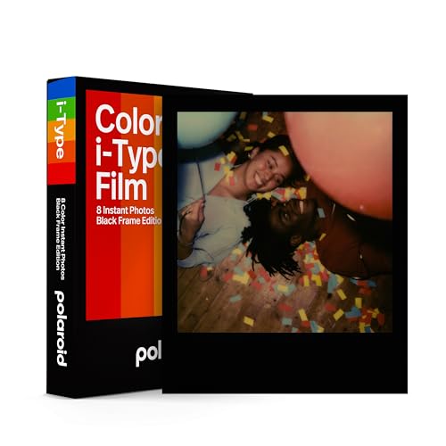 Image of Polaroid Color Film for I-Type, Black Frame Edition (6019) 8 Photos (Pack of 12)