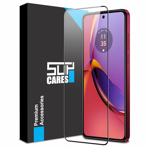 Image of SupCares Tempered Glass for Motorola Moto G84 and Motorola Moto G72 (6.55 Inch) With Installation Kit | Military-Grade Gorilla Screen Protector | Edge to Edge Coverage | Black