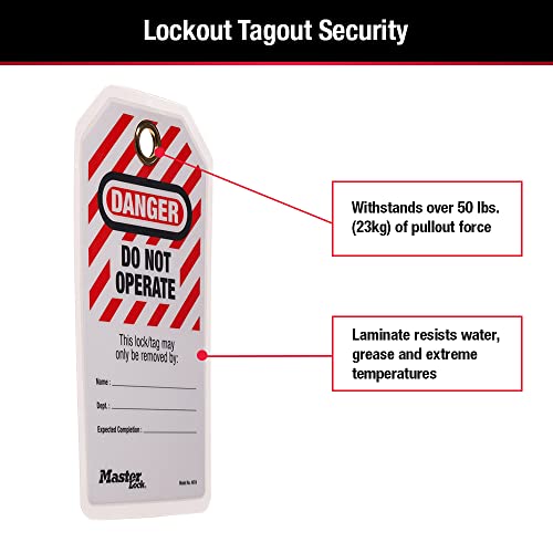 Etiquette de sécurité Master Lock 497A Danger Do not Operate pour consignation, pack de 12