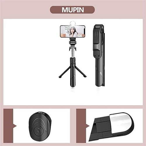 Bastão Pau de selfie Tripé Retrátil Com Luz LED Controle Bluetooth Celular