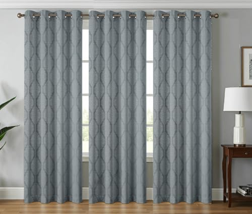 Image of Premium Window Curtains 5 feet Long Set of 3 pcs | 70-75% Room Darkening Window Curtain Panel | 4x5 ft Parde | Color-Grey