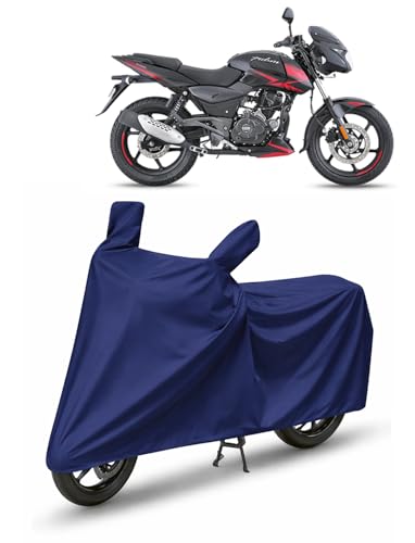 Image of Bike Cover for Bajaj Pulsar 180 with Side Mirror Pocket & Buckle Belt | HIGH Material Quality | Weather Resistant