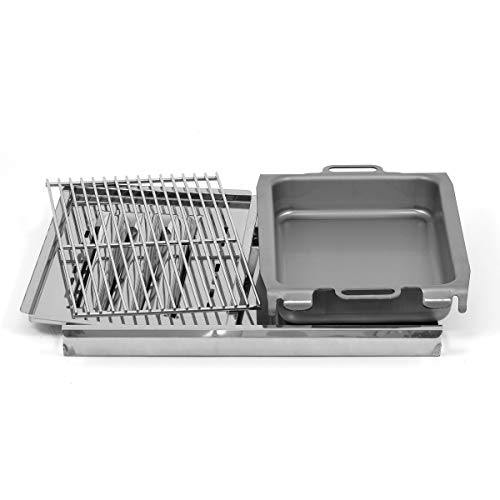 Set 4-teilig: kl. Grillrost, kl. Flammabdeckung, kl. Stahlpfanne, Fettauffang. 3-flammig Gasgrill Grill Gastrobräter Profigrill Verein Cover