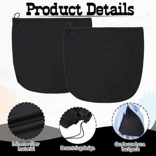 Image of 2PCS Welding Helmet Bag Microfiber Ski Hood Storage Bags with Drawstring Locking, Folding Large Storage Helmet Organization Backpack Lightweight for Motorcycle Bicycle Bike Riding Travel Racing(Black)