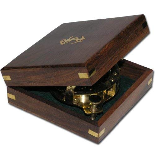 Elecsa Reloj De Sol Nautic Brújula latón 6,5 cm + Estuche de Madera 9060
