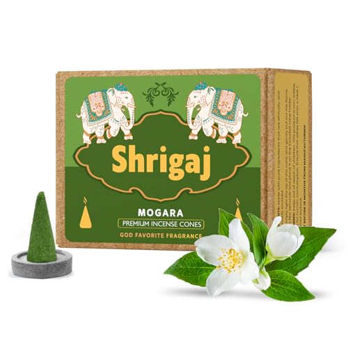 Image of Natural Mogra Fragrance Dry Dhoop Cones - 51 Cones for Daily puja, Meditation & Rituals (Mogra)