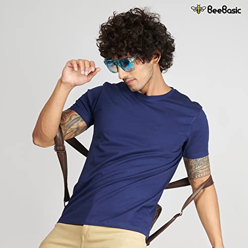 Image of BeeBasic Cotton Regular Fit Tshirts for Men Combo Pack of 2 - Round Neck Half Sleeves Tshirts