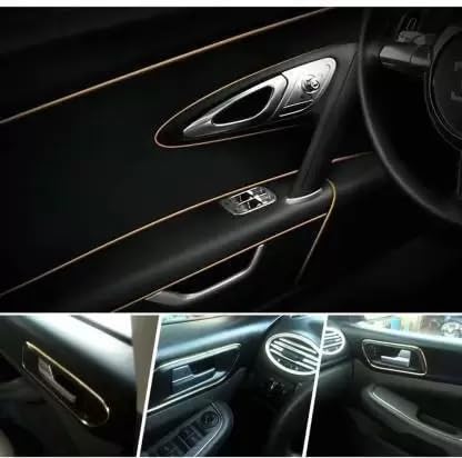 Image of Fabbay AC Car Vent Chrome roll Styling Edge Golden Car Beading Roll for Bumper, Door | AC Vent Goalden Beading Roll for All Cars (Interior Beading 3 Meter)