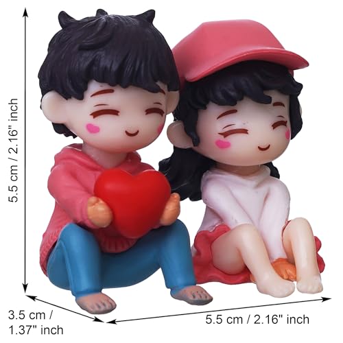 Image of eCraftIndia Valentine Gift for Girlfriend Boyfriend Resin Miniature Cute Romantic Couple Statue Boy Giving Heart to Girl Showpiece Valentine Day Gift for Husband Wife Her Valentines Decoration Item