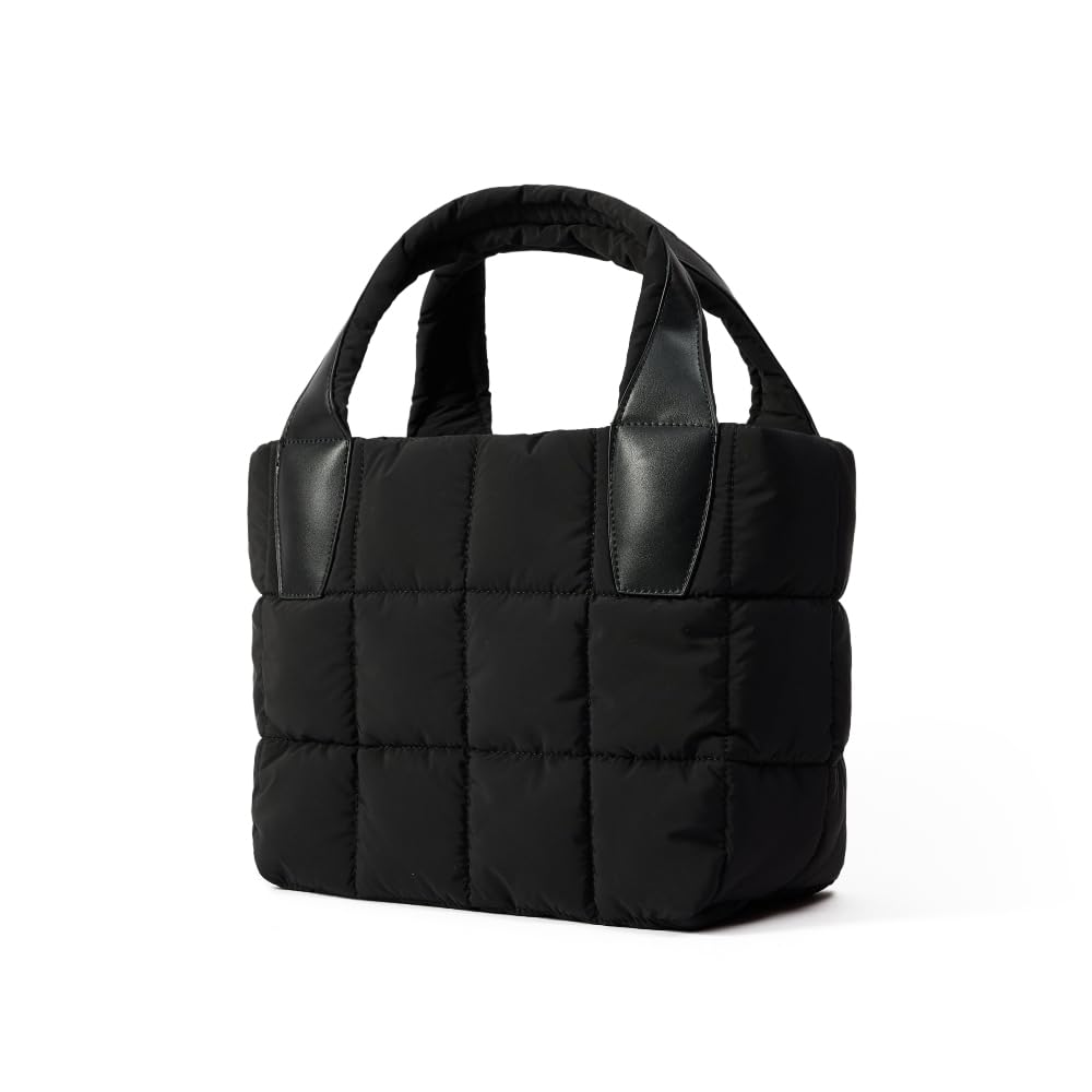 VAKAERTote Bag with Zipper, Puffer Bag Women Padded Purse with Adjustable Strap Shoulder Crossbody Bag for Travel Work Gym
