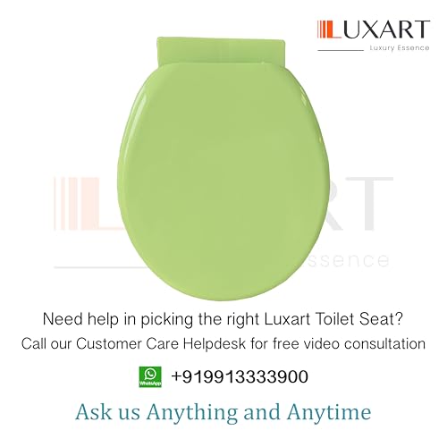 Image of LUXART Toilet Seat Cover 17.9L x 14.5W Inc Indian Commode Oval Seat Cover With Round Edge | EWC Non Soft Close Commode Cover With Installation Kit | PP Western Toilet Cover For Bathroom Commercial Use