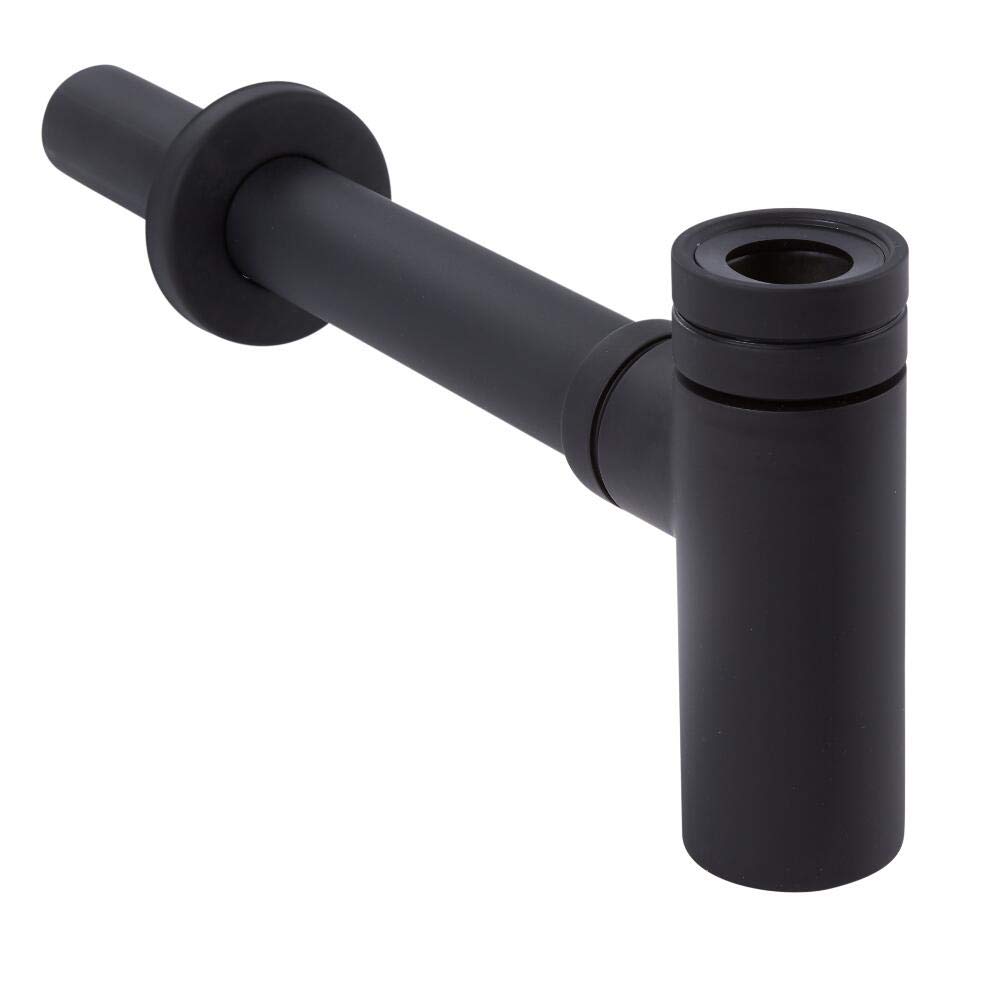 Milano Black Nero Exposed Bottle Trap For Wall Hung Washstand Basin