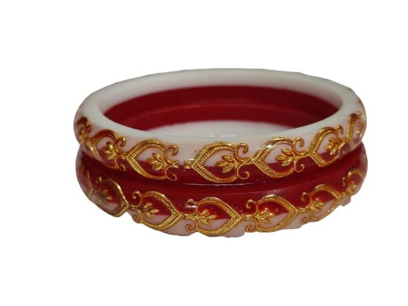 Kamaakshi Womens Traditional Gold Plated Designer Bangle Set of 2 | Golden Kada For Women & Girls (Design-5, 2.4) (B0BNQS2HJQ) Amazon Price History, Amazon Price Tracker