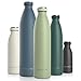 Produktbild LARS NYSØM Edelstahl Trinkflasche 350ml, 500ml, 750ml, 1L, 1 5 liter | BPA-Frei Thermosflasche Kohlensäure geeignet | Auslaufsichere Wasserflasche für Sport, Outdoor, Schule (Sage, 1000ml)