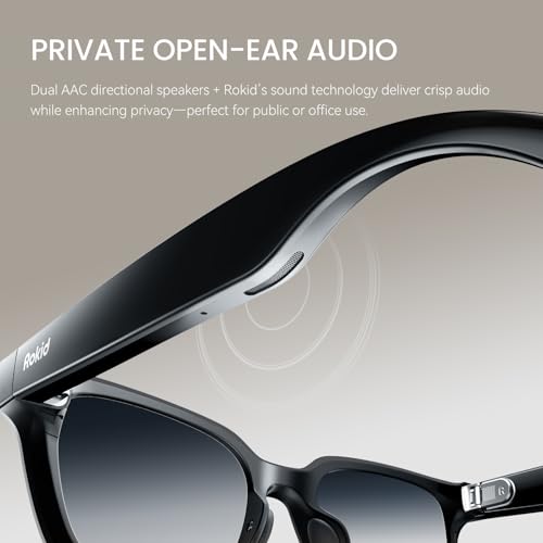 Image of Rokid 2026 AI Glasses Style smart Glasses with ChatGPT & Gemini, Real-time Translation,12MP Camera, Open-Ear Audio, Voice-Controlled Assistant, Hands-Free Calls, Productivity for Travel(no Display)