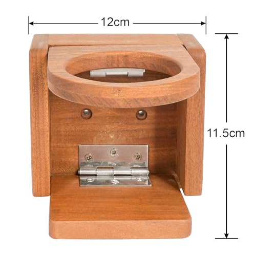 Portavasos plegable de madera de teca para interiores y exteriores miniatura 2